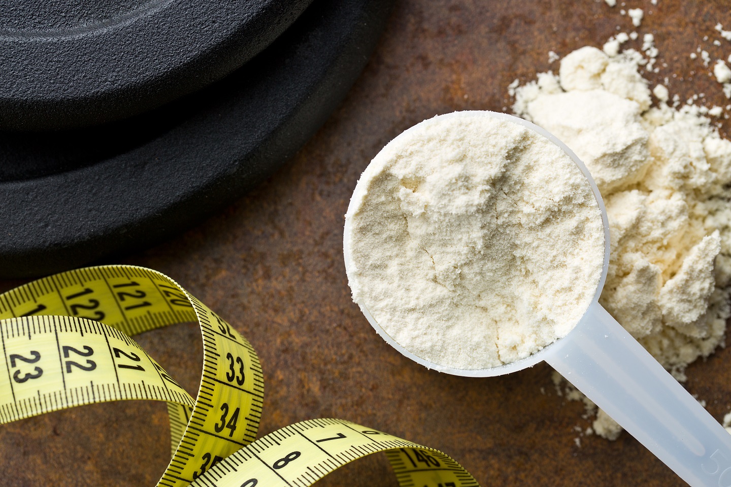 whey protein maßband hantelscheibe