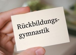 Rückenbildungsgymnastik auf Zettel