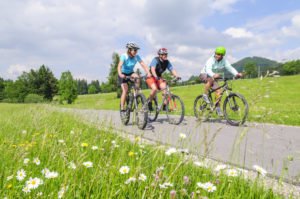 Anfänger auf dem Mountainbike