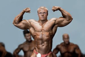 Bodybuilder beim Wettkampf